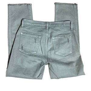 7 For All Mankind Olive Green Cropped Jeans Size 26